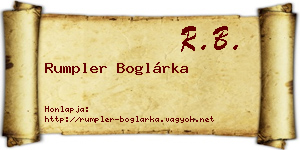 Rumpler Boglárka névjegykártya